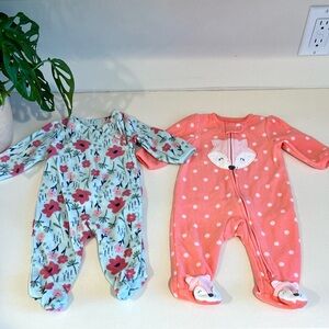 Baby Girl Fleece Pajama Bundle | Size 3 Months